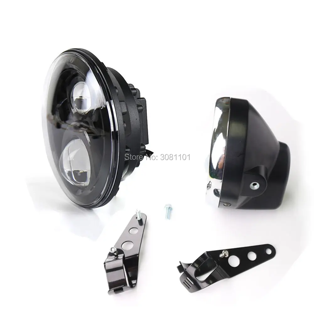 7 INCH LED Round Headlight With High Low Beam Projector Daymaker Plus Housing Bucket Fits Most