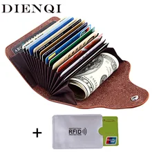 DIENQI retro genuine leather font b money b font font b clips b font wallet cardholder
