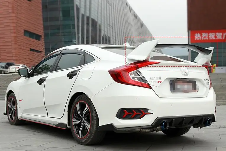 Для 16 Civic Type-R Civic Спойлер ABS Материал заднего крыла Праймеры Цвет задний спойлер для Honda Civic тип-R спойлер