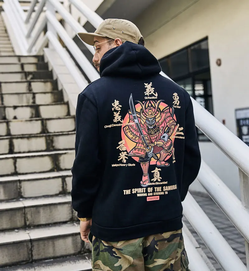 Japanese Samurai Printed Fleece Hoodies 1