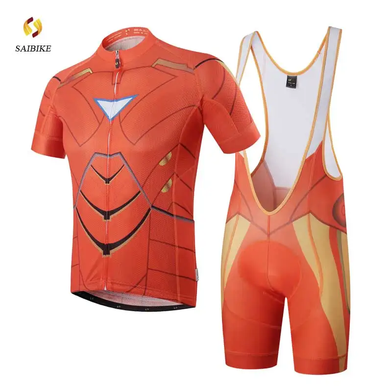 Saibike Велоспорт Джерси Набор Человек-паук мужская летняя рубашка с коротким рукавом велосипед одежда Ropa Ciclismo Одежда - Цвет: s1659