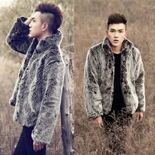 Осень-зима модные Для мужчин s теплое пальто с воротником из искусственного меха лисы Уплотненные теплые пальто из искусственного меха, пальто плюс Размеры XXXL Для мужчин пальто W700