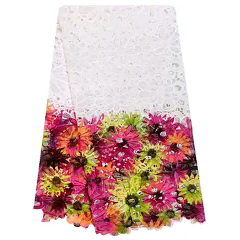 

2016 High Quality African Cord Lace Latest African Guipure Lace Water Soluble Chemical Lace Fabric! Colorful Nigerian Lace