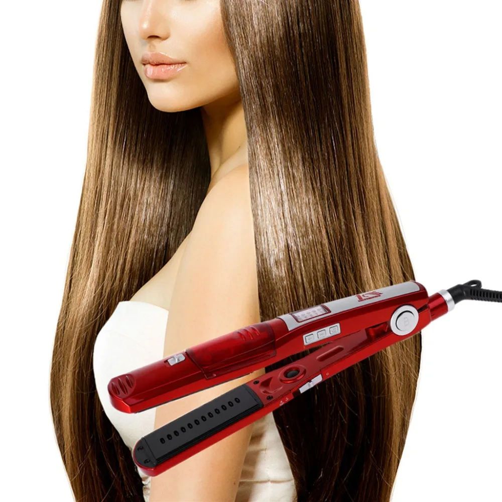 

Magic Electric Hair Straightener Ionic Vapor Steam Professional Comb Styler Tool AU UK US EU Plug For Dry & Wet Hair