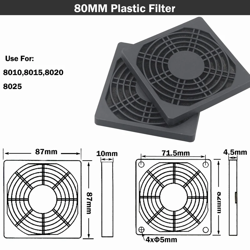 5 шт./лот Gdstime пластиковый пылезащитный Пылезащитный фильтр Крышка Гриль для 40 мм 50 мм 60 мм 80 мм 90 мм 120 мм чехол для компьютера вентилятор - Цвет лезвия: 80mm
