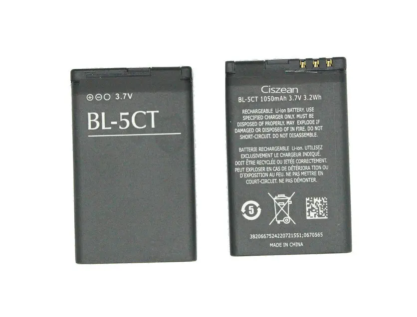 Ciszean 1X1050mAh/3.2Wh BL 5CT BL5T запасная батарея для Nokia 5220 5220XM 6730 C5 6330 6303i 00 C6 01 C3 01|bl 5ct|battery