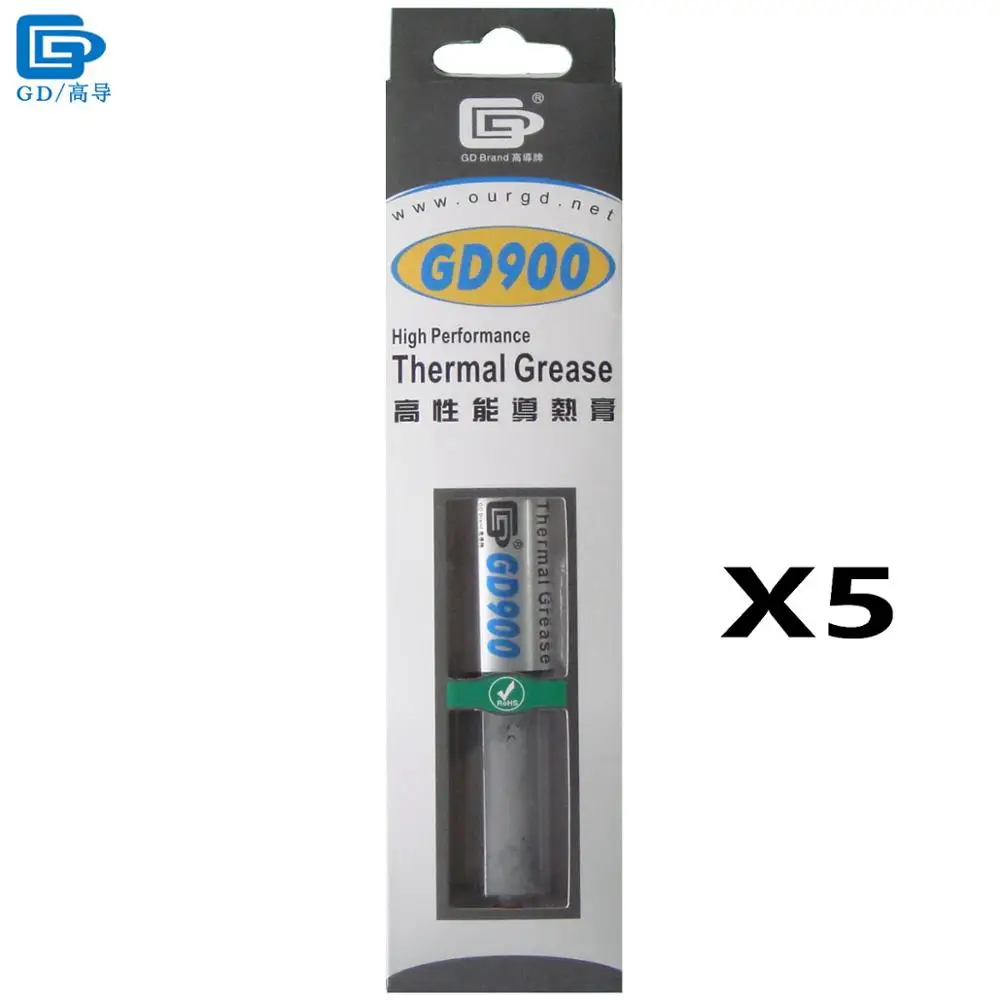 

GD900 Thermal Conductive Grease Paste Silicone Plaster Heat Sink Compound 5 Pieces Net Weight 30 Grams High Performance BX30