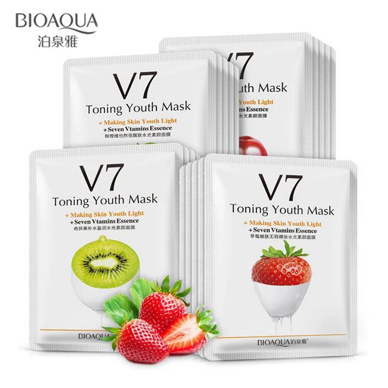 

BIOAQUA V7 Toning Youth Facial Fruit Mask Moisturizing Nourishing Face Mask Whitening Wrapped Invisible Mask Natural Skin Care