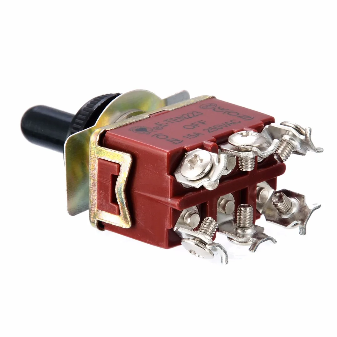 1pc Electric Toggle Switch 6 Pin DPDT 3 Positions Momentary (ON)-OFF-(ON) Switches 30*20*21mm with Waterproof Cap Mayitr