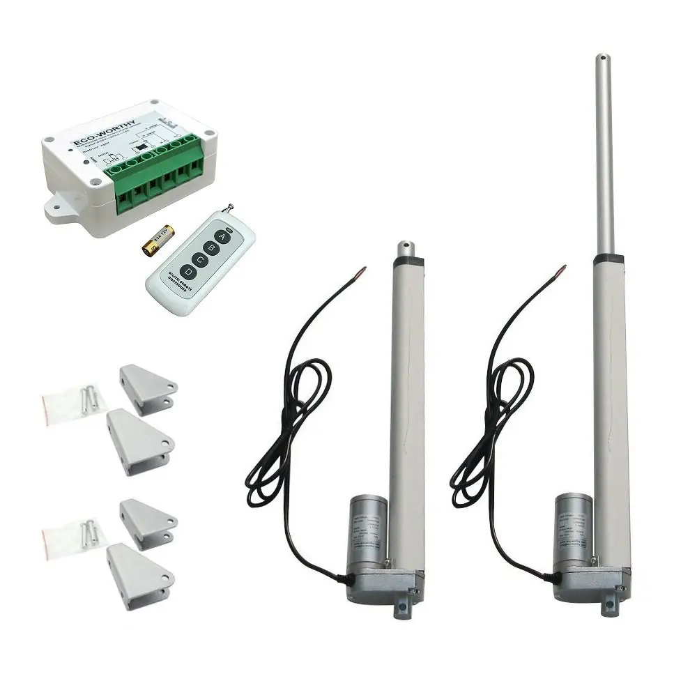 

2pcs 12 Inch Heavy Duty Linear Actuator 12V 1500N Motor + Wireless Remote Controller Kit + Mounting Brackets