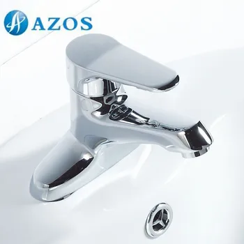 

AZOS Bathroom Basin Tap 2 Holes Brass Chrome Polish Deck Mount Hot Cold Water Mixer Toilet Sink Faucet MPEK002