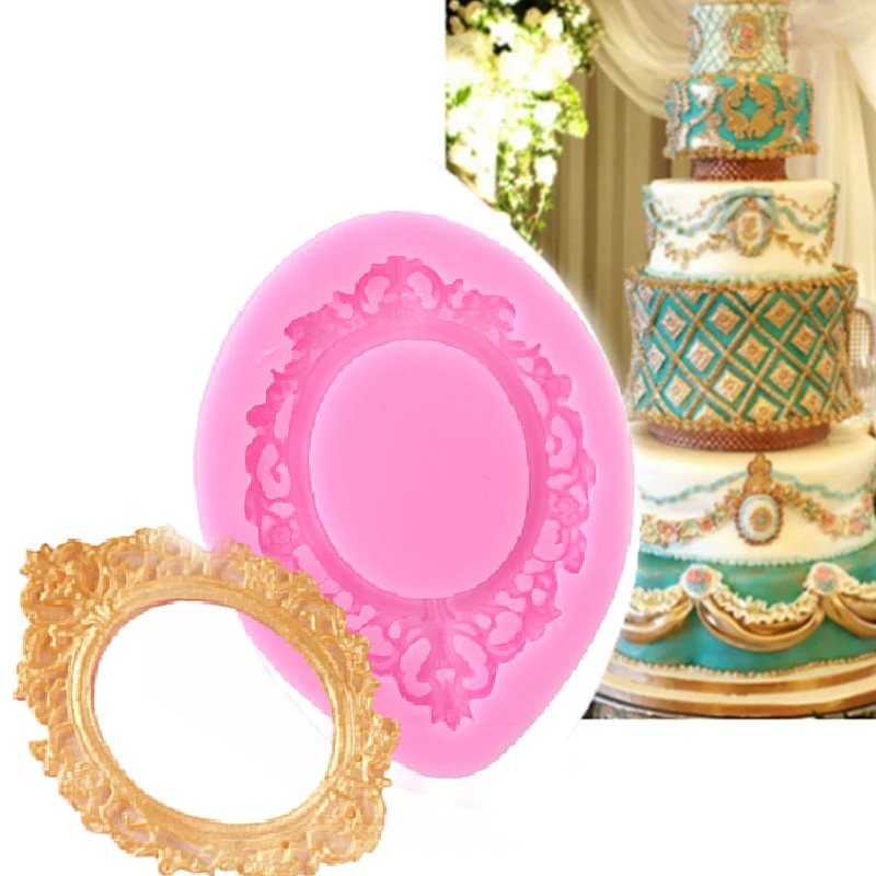 

Pink Retro Frame Shape Silicone Cake Molds For DIY Handmade Chocolate Soap Cake Decoration Tools Kitchen Baking Tools761500