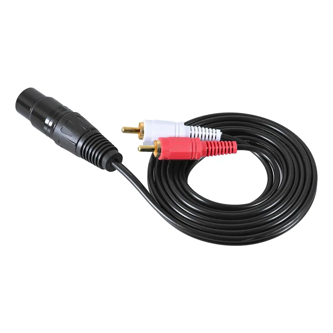 1.5m Stereo Audio Splitter Patch Y Cable Cord XLR Female to 2 RCA Male