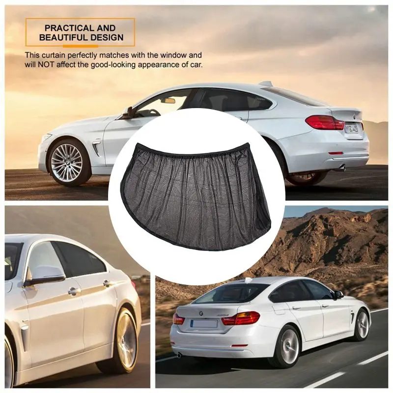 VicTsing 2Pcs Car Side Rear Window Sun Shade Black Mesh Adjustable Auto Car Cover Vis