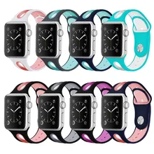 Силиконовый ремешок для спортивных часов для Apple Watch band 38 мм 42 мм серия 3 2 1 мягкий силиконовый браслет, наручный браслет для iWatch