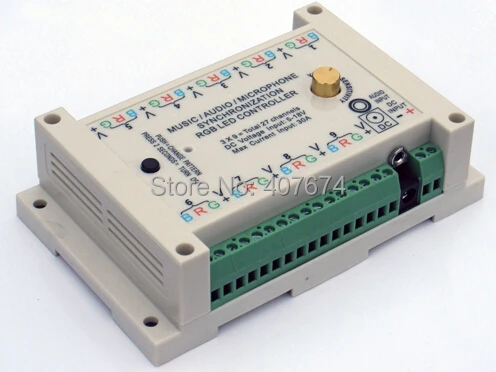 

MUSIC / AUDIO /MICROPHONE SYNCHRONIZATION RGB LED CONTROLLER FOR LED STRIP LIGHT,12V DC adapter