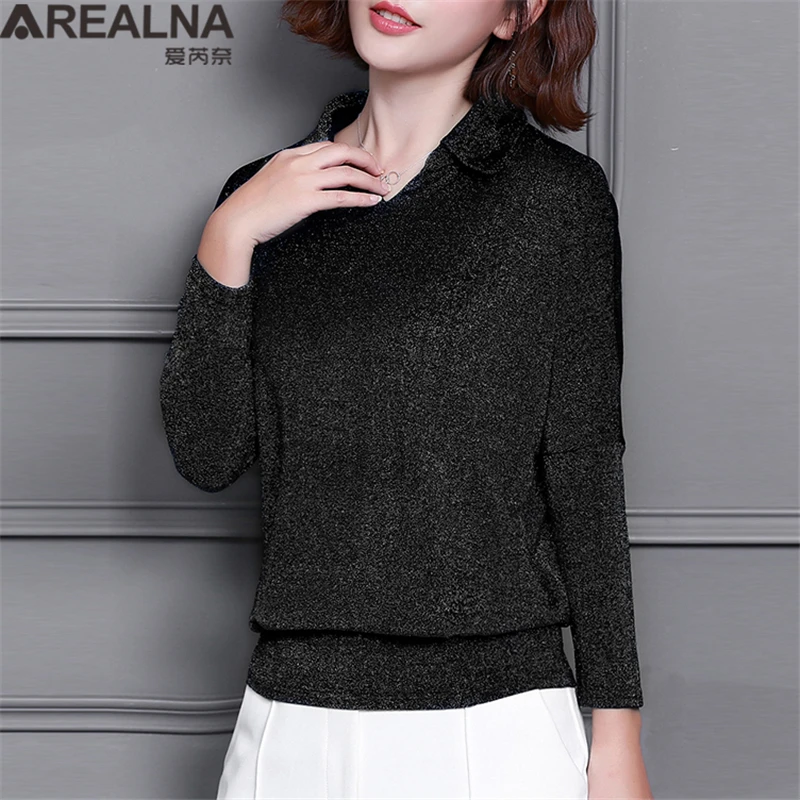 Blusas Mujer De Moda 2020 корейский стиль блестящие люрексом женские топы и блузки размера