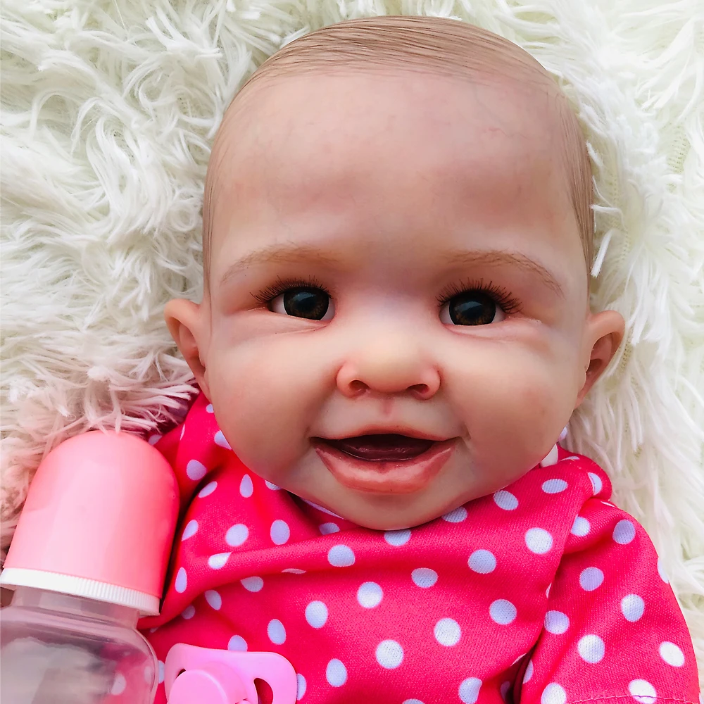 

55 Super-simulated Full Silicone Reborn Girl Baby Doll Toy Hard Vinyl Newborn Babies Bebe Doll Has Blood Vessels Brinquedo