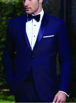 Красивый Для мужчин костюмы Королевский синий женихов Для мужчин смокинг Ternos Masculinos Slim Fit для выпускного вечера костюм bespoke Нарядные Костюмы для свадьбы для Для мужчин(jacketpant