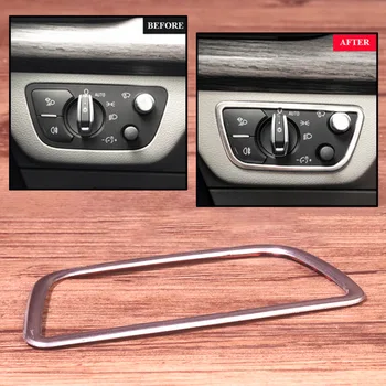 

Chrome Stainless Steel Car Interior Head Fog Light Lamp Control Button Trim Cover For Audi A4 B9 A5 F5 Q5 FY 2016 2017 2018 2019