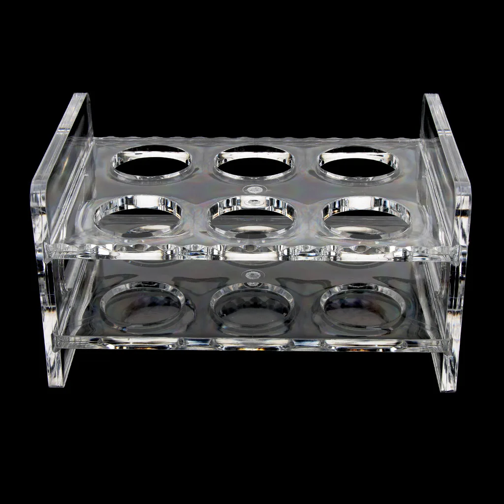 6-Hole Clear Acrylic Shot Glass Holder Rack Barware Whisky Cup Serving Tray Shock Resistant and Wear Resistant