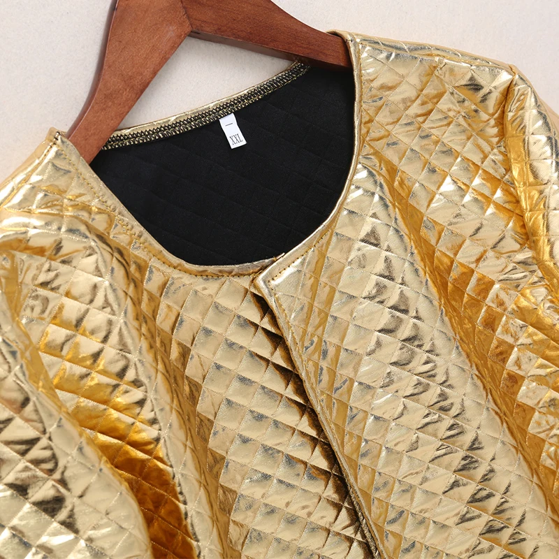 Новинка, Весенняя стильная женская куртка с золотыми блестками, с рукавом три четверти, Женская куртка, модные пальто, женские топы