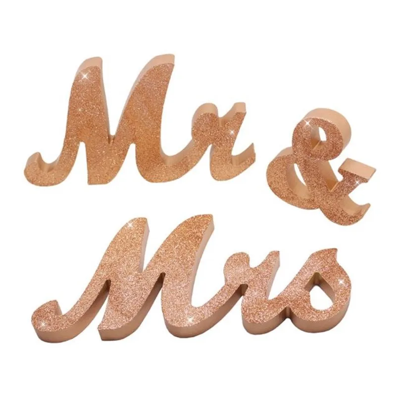 

Mr & Mrs Sign Wood Wedding Sweetheart Table Decorations for Wedding Decoration Party Banner Photo Props 5 Colors