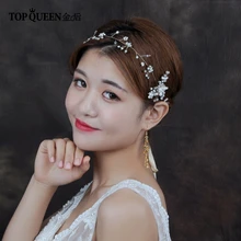 TOPQUEEN HP19 свадебная тиара свадебное украшение на голову; свадебные Головные уборы невесты ювелирные изделия для волос аксессуары для волос; Свадебные повязка на голову