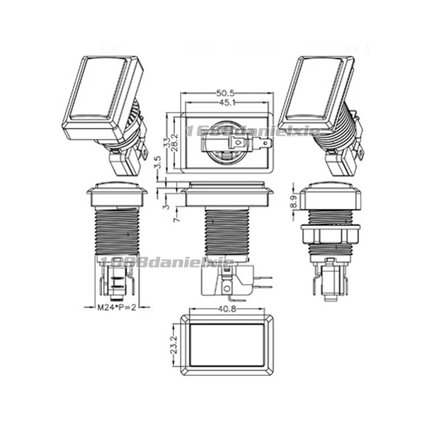 Прямоугольные светодиодные кнопки Beatmania IIDX 5x с подсветкой для аркадной машины