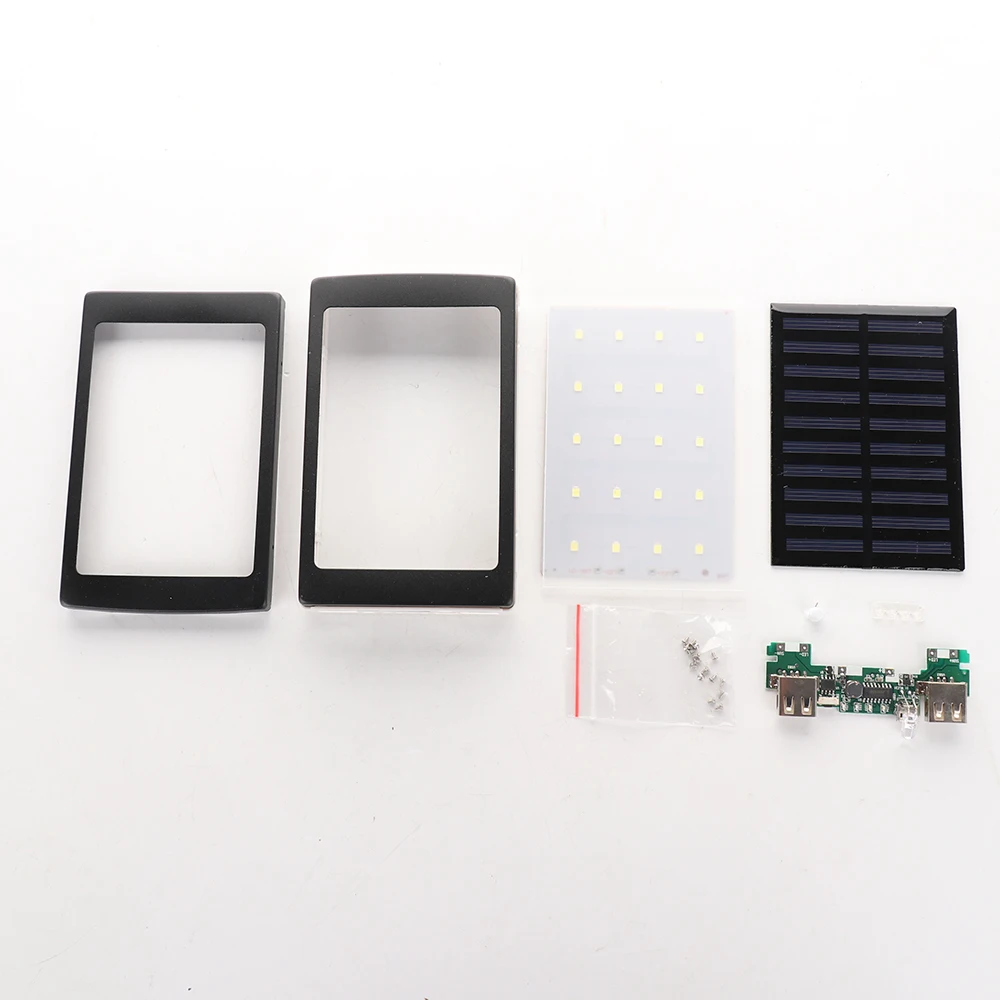 Без батареи) 18650 солнечная батарея зарядное устройство DIY коробка повербанк чехол Led для Xiaomi huawei мобильный телефон power Pover Bank 20000mah