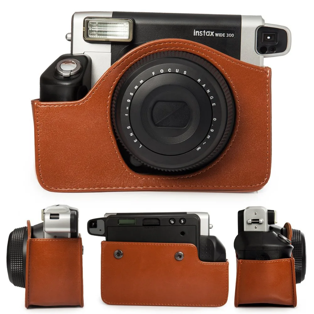 Чехол из искусственной кожи с плечевым ремнем для камеры Fuji Fujifilm Polaroid Instax Wide 300
