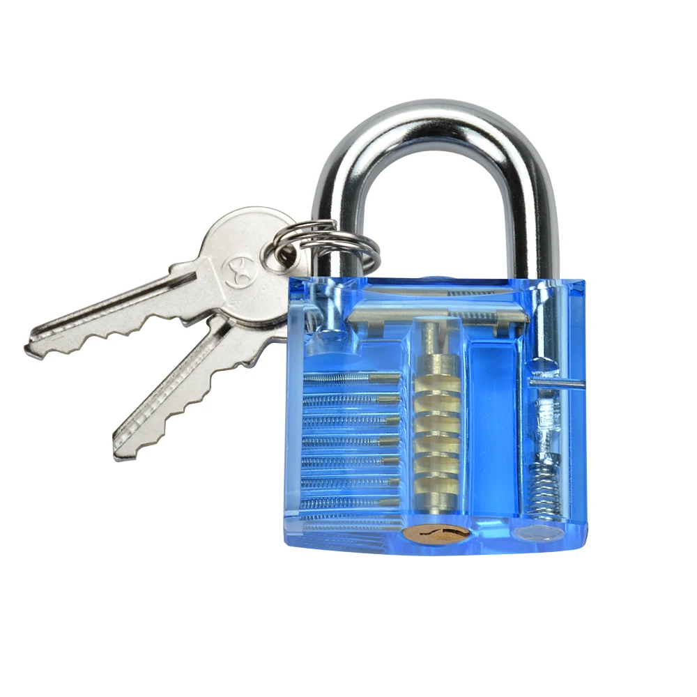 

1Set Lock Pick Inside View Transparent Cutaway Practice Padlock Lock For Locksmith Learning Pick Practice Training Skill Hot