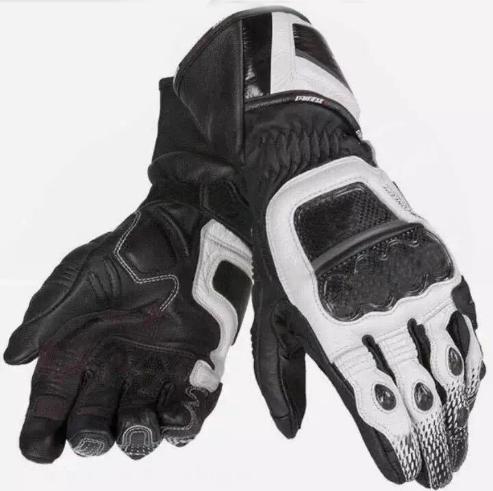

New Dain D1 Black White Leather Motorcycly Motogp Long Gloves Racing Off-road Gloves