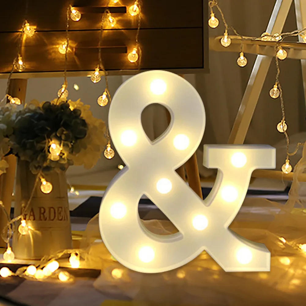 Alphabet LED Letter Lights Light Up Plastic English Letters Standing Hanging Hot 
