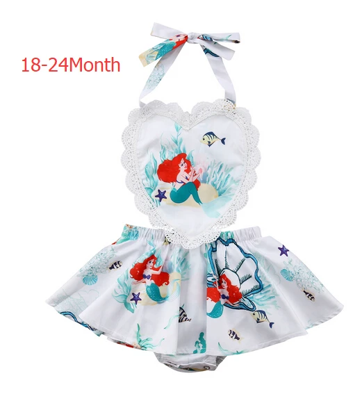B4 Кружевной комбинезон русалка для маленьких девочек; комбинезон; sunsuit; Одежда 0-3Y - Цвет: B4