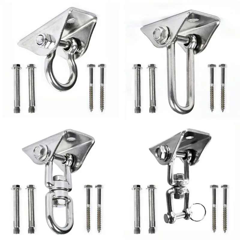 

Permanent Antirust Stainless Steel 304 Heavy Duty Swing Hangers 1000LB Capacity 360° Rotate for Sandbag Swing Sets