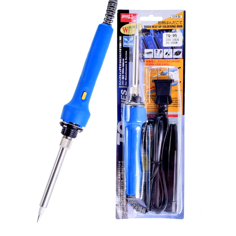 

Japan GOOT Repair Tools TQ-95 Fast Thermal Electric Soldering Iron Input 220~240V Power Adjustable 20/200W Internal Heat Type