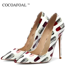 COCOAFOAL/женские белые свадебные туфли на шпильке; туфли-лодочки на высоком каблуке; модные пикантные вечерние туфли-лодочки в полоску с острым носком; Цвет Черный