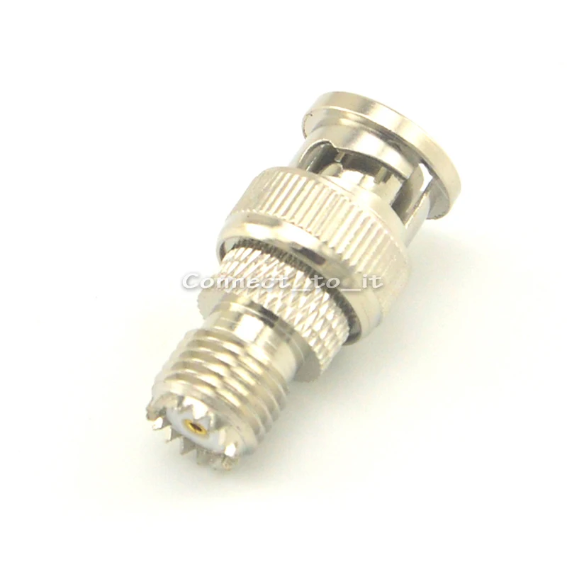 

Free shipping (5 pieces/lot) Nickel Plated BNC Male to Mini UHF Female Straight Connector RF Coax Adapter
