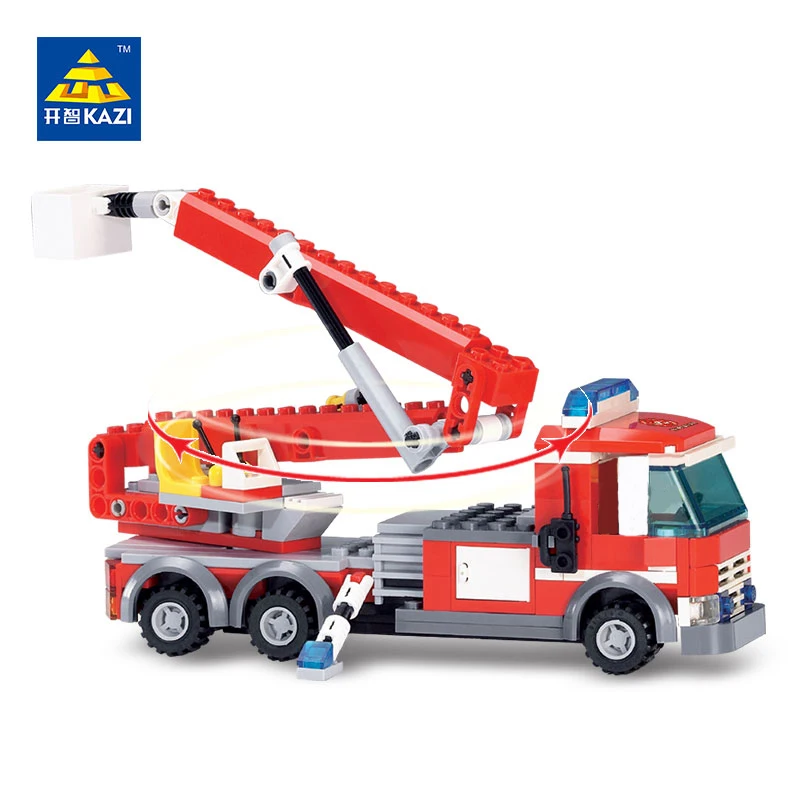 Город серии строительные блоки пожаротушения грузовой автомобиль для тяжелого груза Наборы кубиков развивающие игрушки комплект для