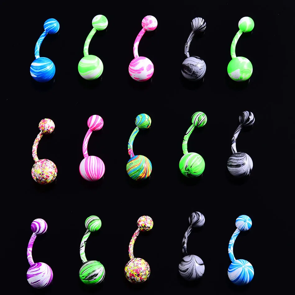 

1Pc 3D Printing Sexy Navel Piercing 14G Belly Button Rings Ombligo Body Jewelry Pircing Umbigo Percing Body Jewelry Pirsing