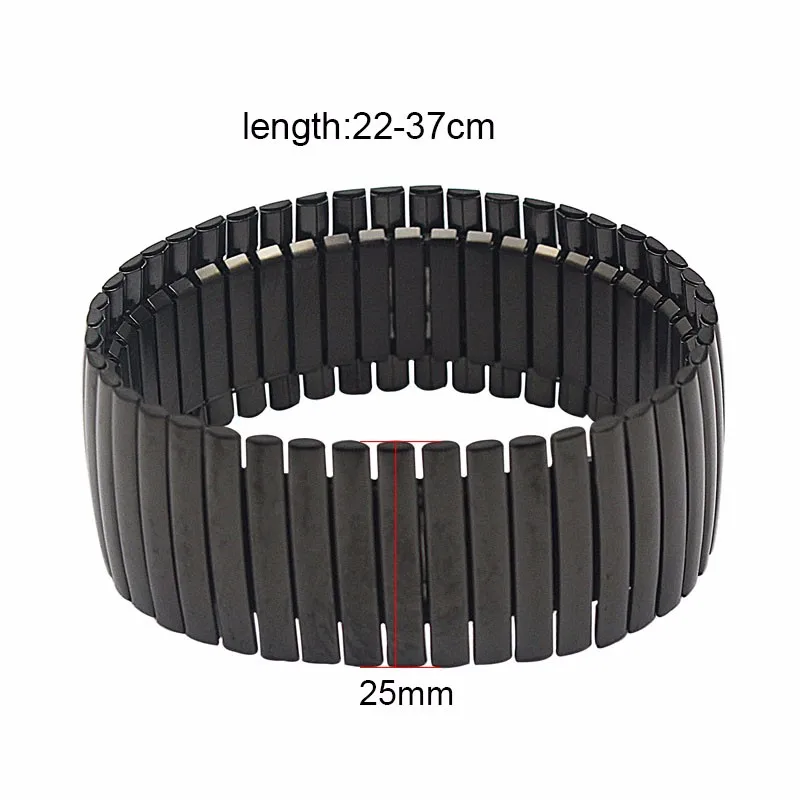 Black Bracelet For Men Women Gold Silver Black Width Bracelets Stainless Steel Spring Jewelry Simple Design B10027