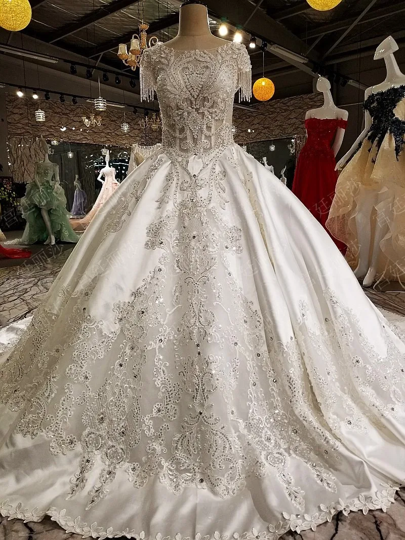 Vestido De Noiva белое высококачественное Модное бальное платье свадебное платье с жемчугом расшитое блестками Роскошная принцесса свадебное платье