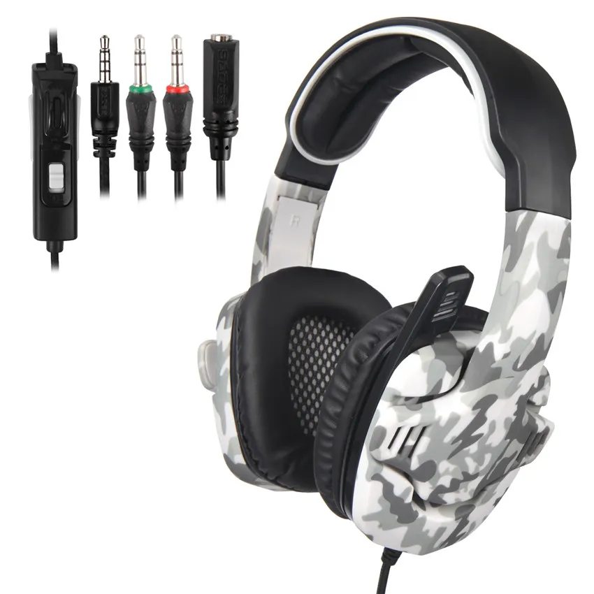 

SADES SA-708GT Gaming Headphones with mic 3.5mm Noise Cancellation camouflage Stereo Sound Music gaming Headset PS4/PC/Laptop