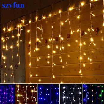 

Szvfun Christmas Light Outdoor Lighting 0.4-0.6m 5m Droop Led curtain Icicle String Lights Christmas Party Decoration Wholesale