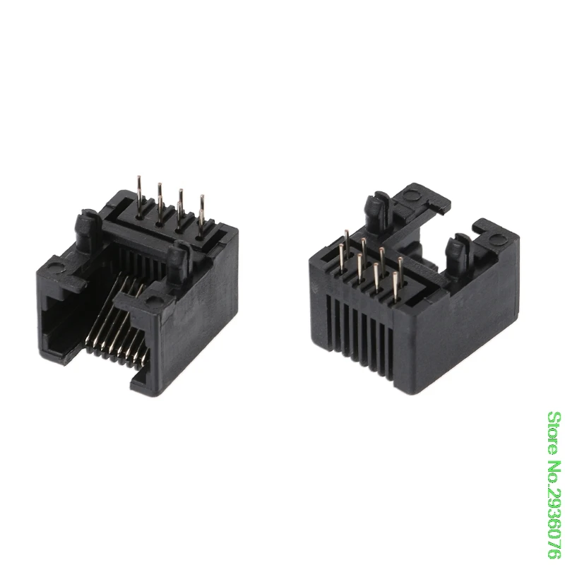 

New 20 Pcs RJ45 8P8C Computer Internet Network PCB Jack Socket Black Drop Shipping Support
