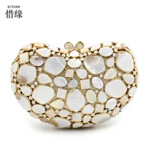 XIYUAN бренд леди этнический ручной работы драгоценный камень, бриллиант вечерняя сумка ужин клатч кошелек Свадебный клатч Свадебная цепочка сумка на плечо