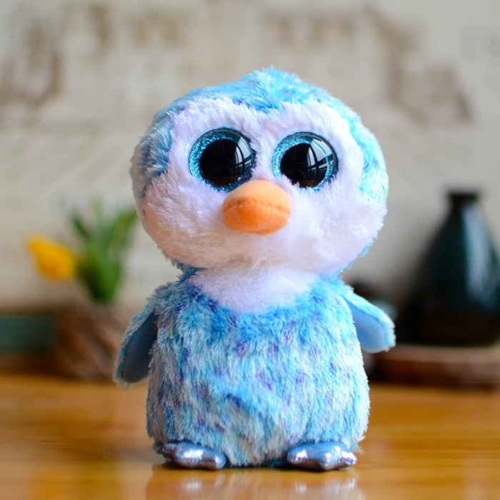 

Ty Beanie Boos Big Eyes Ice Cube Blue Penguin Kids Plush Toys Dolls Beanie Boos Baby Gifts Lovely Kawaii Stuffed Animals Hobbies