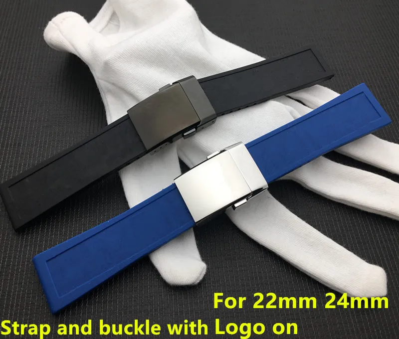 

Brand watchband Silicone Rubber Black Blue 22mm 24mm Bracelet For navitimer/avenger/Breitling strap watch band free tool