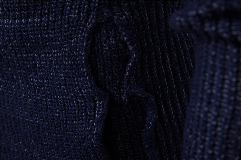 Для мужчин s Повседневное Slim Fit Зимний пуловер Свитеры с высоким воротом 2018 моды нерегулярные подол шнурок вязаный свитер Для мужчин